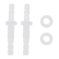 Briny River 4세트 6-M8-6 6mm 듀얼 엔드 플라스틱 호스 바브 벌크헤드 피팅 개스킷 포함 내부 직경 육각 유니온 접속기 어댑터 물 연료 공기 어플리케이션용 22