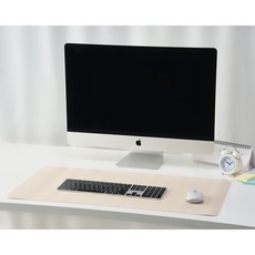 할로마인 데스크매트 장패드 가죽 책상매트, 아이보리