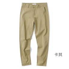 KASO 簡約彈性休閒褲 男士寬鬆直筒工裝長褲