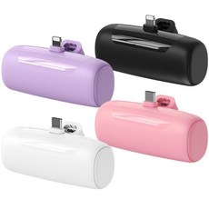 미니 일체형 기내용 도킹형 보조배터리 기내반입 5000mAh C타입 8핀, 바이올렛, 8핀 1개