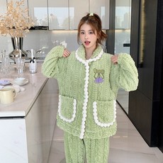 산후조리복 가을겨울 도톰한 자가드 코랄 산모 산후 수유복