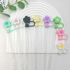 스탠리호환 빨대 마개 텀블러 스토퍼 스트로 뚜껑 캐릭터 캡 악세사리, 1개, 핑크 별