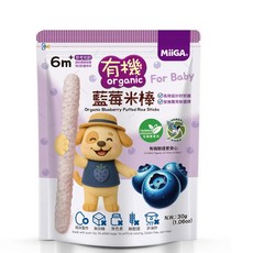MiiGA 台灣米 有機米棒 6個月以上寶寶適用, 30g, 1個, 藍莓