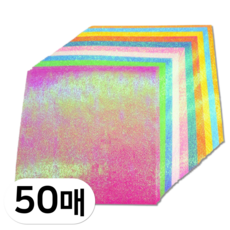 펴나나다 홀로그램 무지개 펄 색종이 15*15cm, 50개, 10색