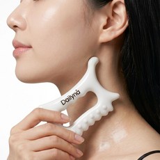 데일리나 괄사 마사지기 뿔 림프 얼굴 승모근 지압 바디 마사지 도구, 화이트, 3개