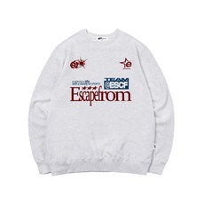 이스케이프프롬 ESCF 스포츠 프린트 맨투맨 화이트 멜란지