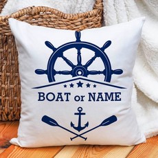 맞춤형 보트 이름 예술적인 베개 커버 해상 장식 앵커 정교한 쿠션 케이스 요트 홈 비치 하우스 선물 218539, 40X40CM, LK240728000100