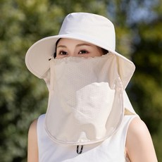 2026新款防曬漁夫帽女夏季遮陽面罩護頸一體帽輕薄透氣戶外太陽帽