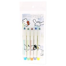Sanrio 三麗鷗 Maru Liner 5色螢光筆組, 1個, 飲料
