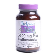 Bluebonnet 維他命C-500mg+生物類黃酮膠囊, 90顆, 1罐