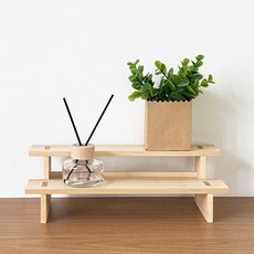 청년리빙 계단식 우드 미니 화분 받침대, 2단