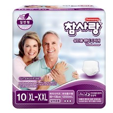 참사랑 성인용 팬티형 노인 기저귀 요실금 일반형 특대 10P 8팩, 특대형, 10개입, 8박스