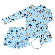 베이비앙 튜브펭귄 수영장 방수기저귀 물놀이팬티 세트(모자/상의/하의 수영장 기저귀포함), 펭귄 수영모 L~XL (수영모만), 특대형(XL), 1개