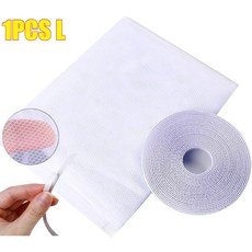DIY 자가 접착식 실내 방충망 모기장 방충망 모기 방지망 창문 방충망, 01 1pcs, 01 white-L