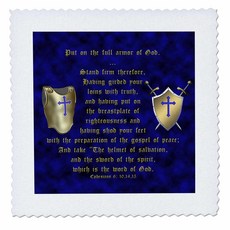 6x6 inch Quilt Square - Ephesians 6: 10 14 15; Put on Full Armor of God; Breastplate Shield Swor, 미정
