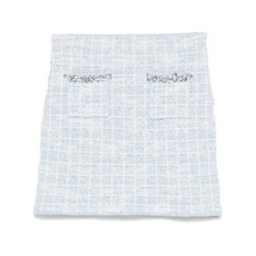 셀프포트레이트 체크 니트 미니 스커트