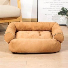 겨울 따뜻한 소형견 하우스 사계절 만능 세탁 가능한 겨울 펫 용품, S, 카키색 옷감