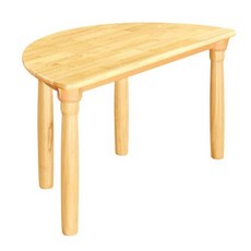 다양한높이 붙여쓰는 어린이 원목 반원책상 유치원 교회 반탁자, H 530mm