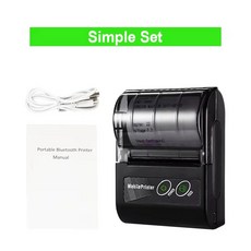 GOOJPRT 영수증 프린터 휴대폰 컴퓨터용 미니 휴대용 티켓 목록 비즈니스용, Simple Set 2