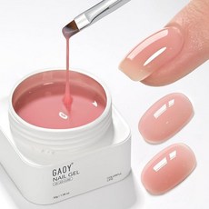 GAOY 컬러 빌더 베이스 30g 브러시 포함 4-in-1 오래 지속되는 네일 젤 누드 핑크 천연 젤리 자외선 차단 경화 강화 씨 265631, 씨 핑크