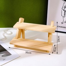 계층 스터드 홀더 나무 보석 귀걸이 Dispaly 스탠드 선반 컵케익 메이크업 미니 그림