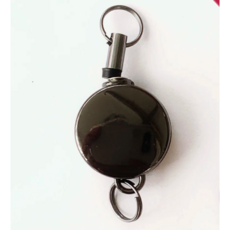 迷你易拉扣/超小回彈易拉扣/合金易拉扣/凱夫拉纖維繩易拉扣（拉伸最長30cm）, 1個, 槍黑