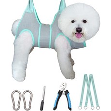 키매트 개 그루밍 해먹 하네스 작은 슬링 손톱 다듬기용 회색 걸이 손톱깎이 행거 구속 홀더, XXS (8 LB Max)