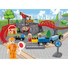 Hape 挖礦火車鐵道組 - 兒童益智玩具，啟發想像力與創造力, 1個, Multicolor