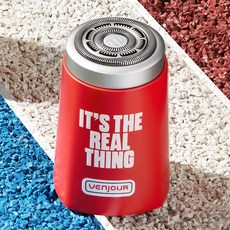 미주 venjour 미니 자석 헤드 면도기 전동 휴대용 남성 여행 충전 면도기, 레드, 하나