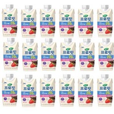 셀렉스 프로핏 완전단백질 딸기초코 드링크 250ml 18개 건강한 간식 아침대용, 5세트, 4.5L