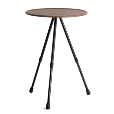 아재방 캠핑 원형 높이조절 사이드 테이블, 우드