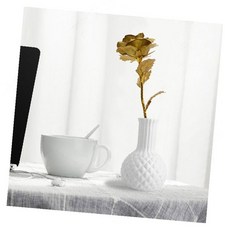 황금 장미 꽃 인테리어 소품 도금 메탈 화병 세트 거실 장식 기념일 선물용 골드 플라워 데코, 1개, 상세페이지 참조