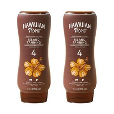 Hawaiian Tropic 자외선 차단제 SPF 4 피부 보호 기능 다크 태닝로션 236.5ml 2개입 183448, 236ml