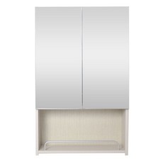 [이룸] 밀러 오픈 욕실장 화이트 수납장 욕실선반 심플 고급PS, 1개