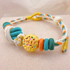 儒家寶寶 9999純金 幸運餅乾編織手繩/手鍊 彌月金飾