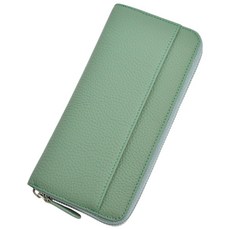 【MDMS】真皮長款女士錢包，防盜刷風琴卡包，大容量多卡位手拿包，拉鍊零錢包