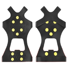 防滑冰爪鞋套，高強度鋼爪，耐磨橡膠，冬季防滑必備，適用多種鞋款, 黑色