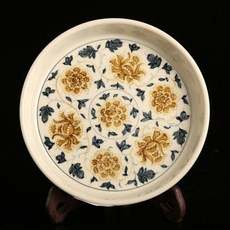 漸升堂 青花釉裏金纏枝花壺承 純手工繪製, 商品主圖, 1個