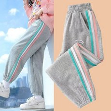 新款可愛童裝 女童長褲 女童褲子春秋2025新款兒童女孩秋裝女大童秋季運動褲灰色休閒衛褲