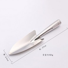 全不銹鋼園藝花鏟 附刻度測量, 1個, 一體成形尖鏟