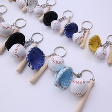 키링 야구 굿즈 스포츠 키홀더 열쇠고리 야구공 커스텀 야구글러브 야구키링 인형 이니셜 색, 파랑 (스몰 5개), 1세트