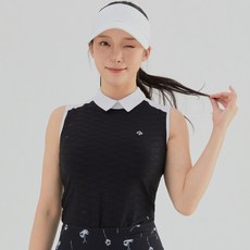 레노마골프 여성 물결 자가드 배색 뒷리본 카라 민소매 티셔츠 RWTSL6113-199 2802089