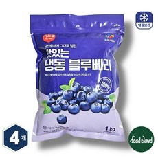CJ프레시웨이 이츠웰 맛있는 냉동 블루베리, 4개, 1kg