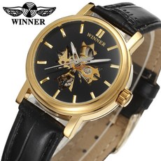 WINNER 歐美女士時尚休閒楓葉鏤空全自動機械手表