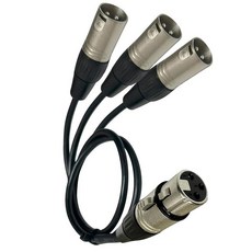 [ 723688 ] DIYTECH 프리미엄 3방향 XLR 스플리터 케이블 전문 오디오 녹음용 마이크 Y 케이블 - 61cm(2피트) 밸런스(암 1~수 3명), 프리미엄 3웨이 XLR 분배 케이블 1 암 to 3 수, 1개