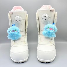 1+1] 스키 스노보드 신발 장식 / 귀여운 인형 키링 고리, 1개, 블루 플러시 몬스터 한 쌍