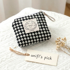 UNIFL 큐트 걸 미니 파우치 자수 캐릭터 동전지갑