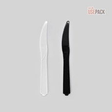유즈팩 테이크아웃 일회용 나이프 벌크포장 블랙 100개