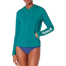 [아마존4.5+ 미국출고 213557] Hurley 여성용 스탠다드 후디 지퍼 래쉬가드 하이 타이드