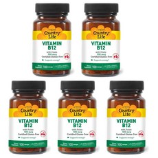 컨트리라이프 비타민 B12 500mcg 엽산 함유 100정, 5개